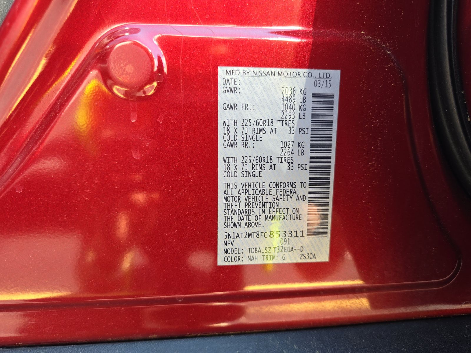 2015 Nissan Rogue SL FWD