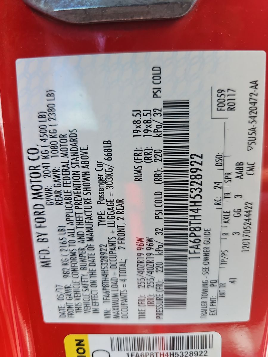 2017 Ford Mustang EcoBoost Premium RWD