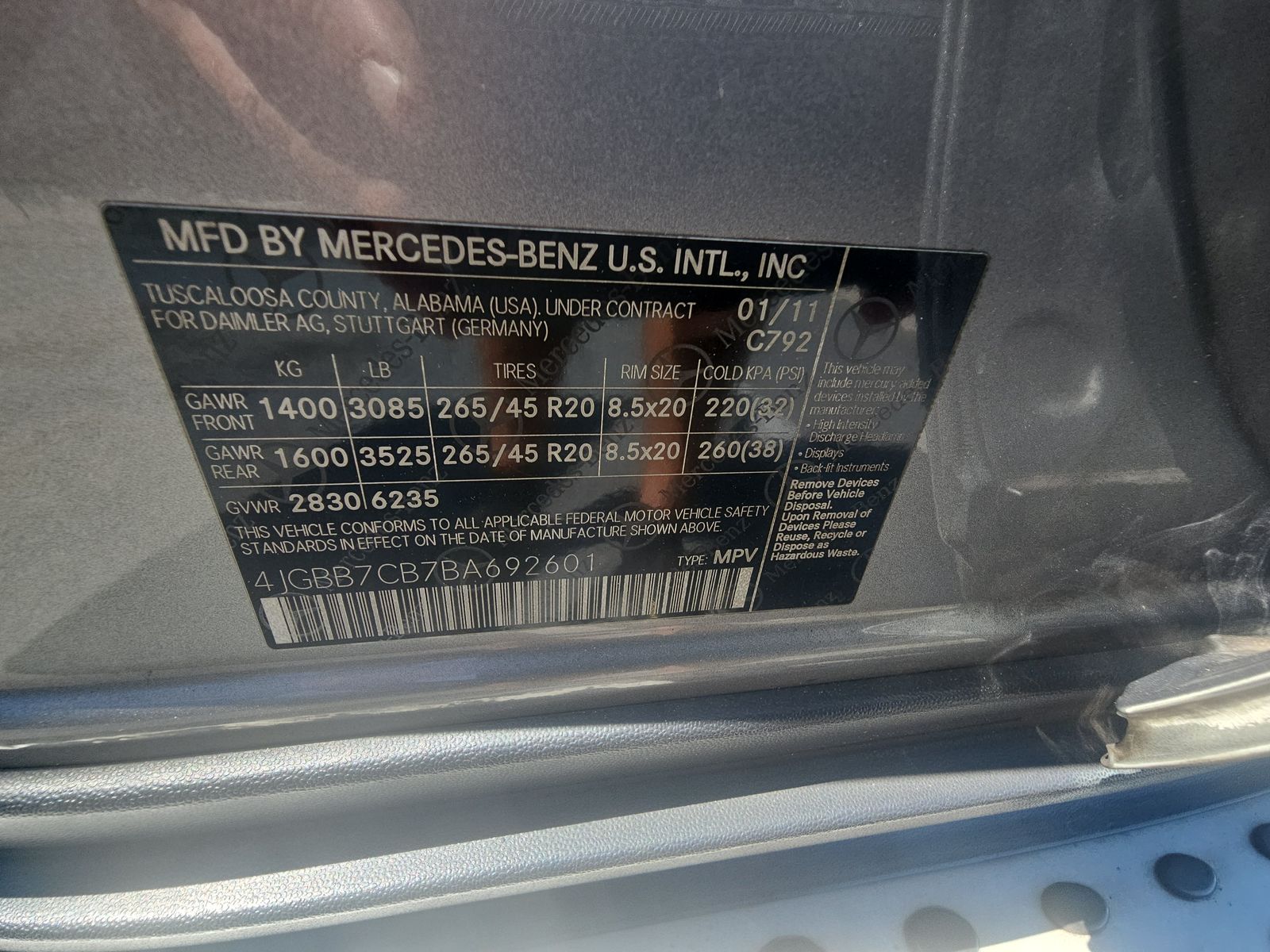 2011 Mercedes-Benz M-Class ML 550 AWD