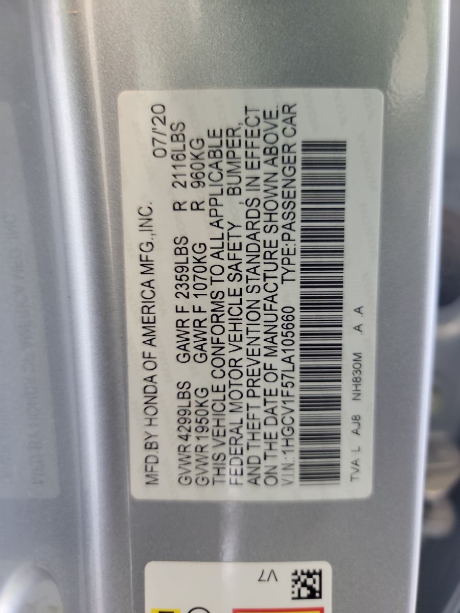 2020 Honda Accord EX-L FWD