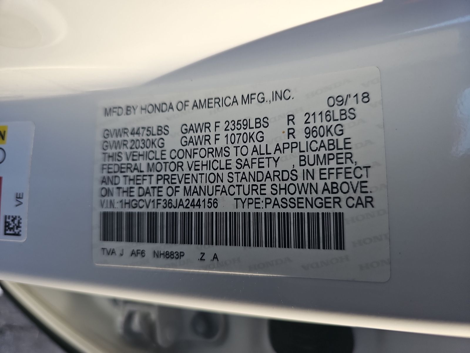 2018 Honda Accord Sport FWD