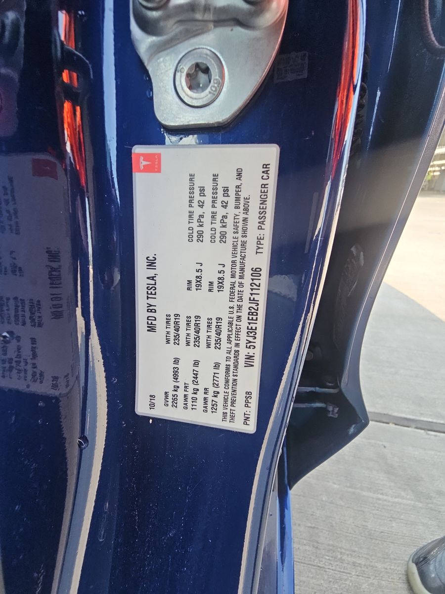 2018 Tesla Model 3 Long Range AWD