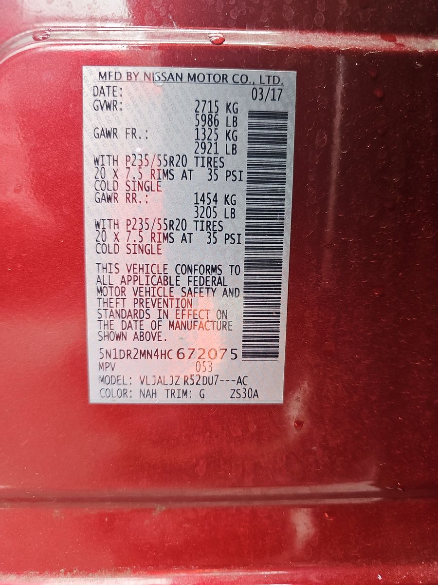 2017 Nissan Pathfinder Platinum FWD