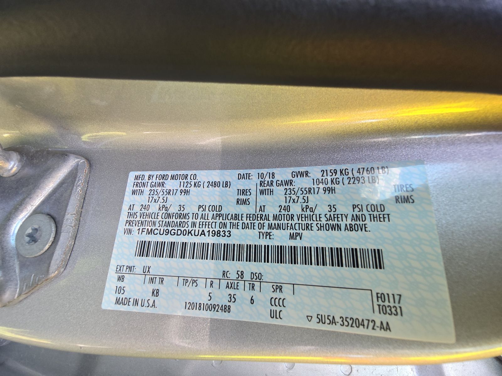 2019 Ford Escape SE AWD