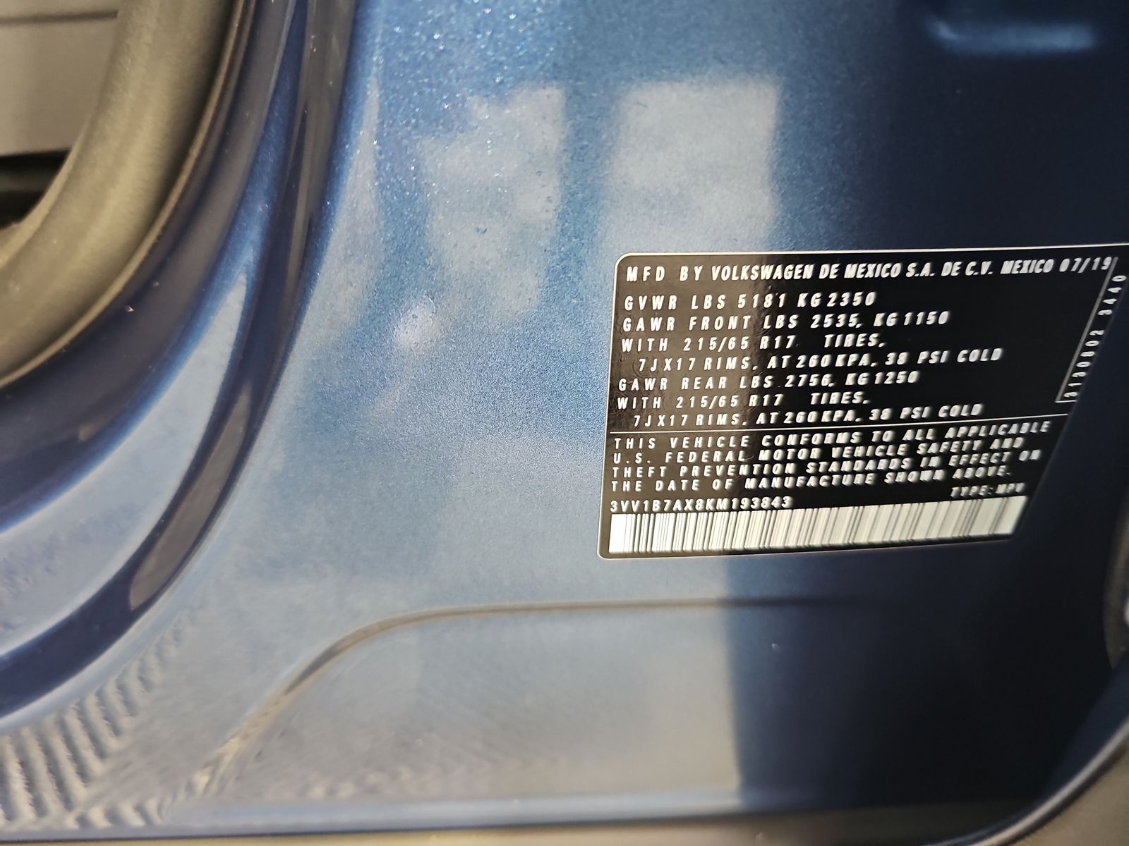 2019 Volkswagen Tiguan 2.0T S FWD