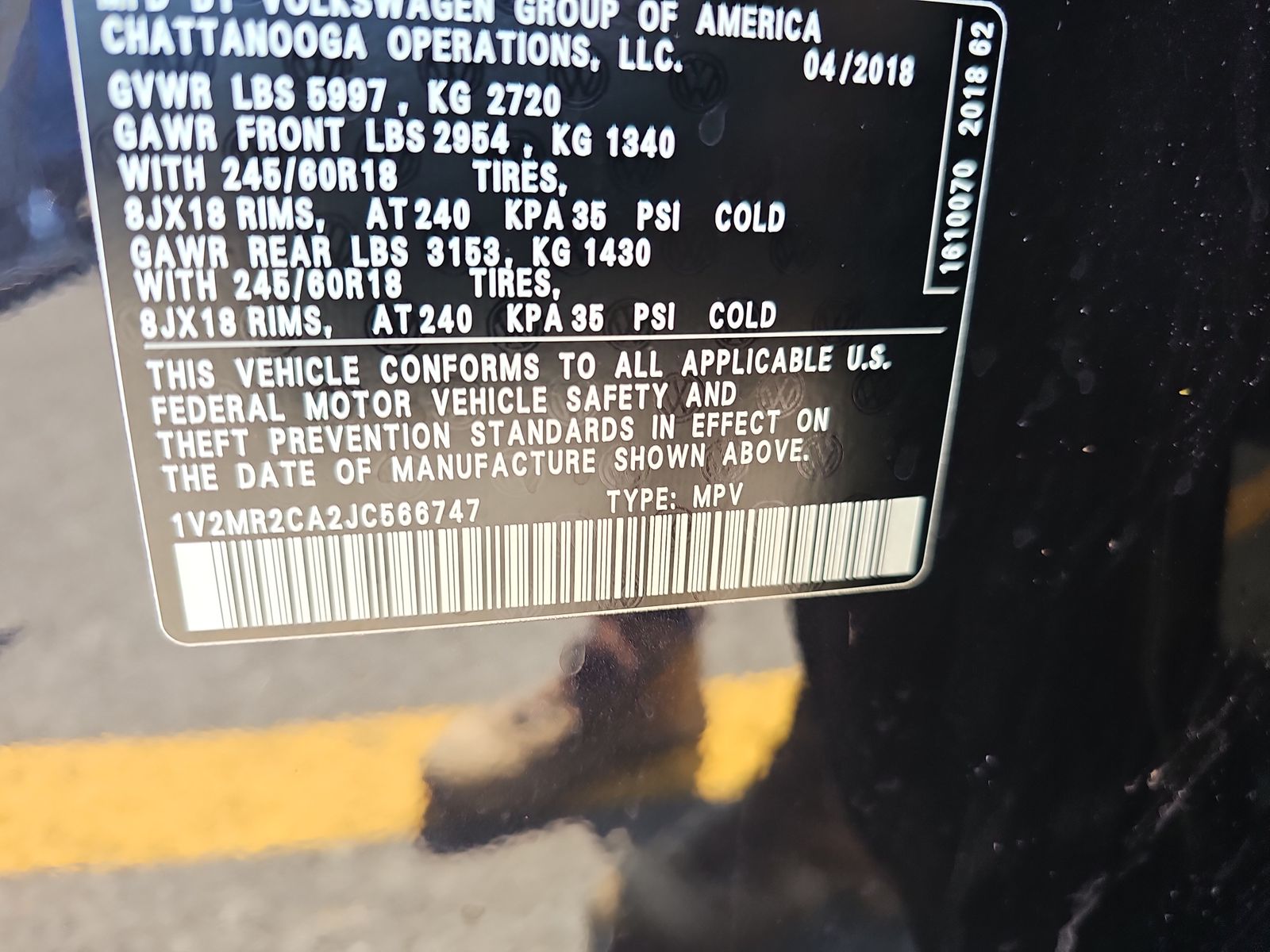 2018 Volkswagen Atlas 3.6L SEL AWD
