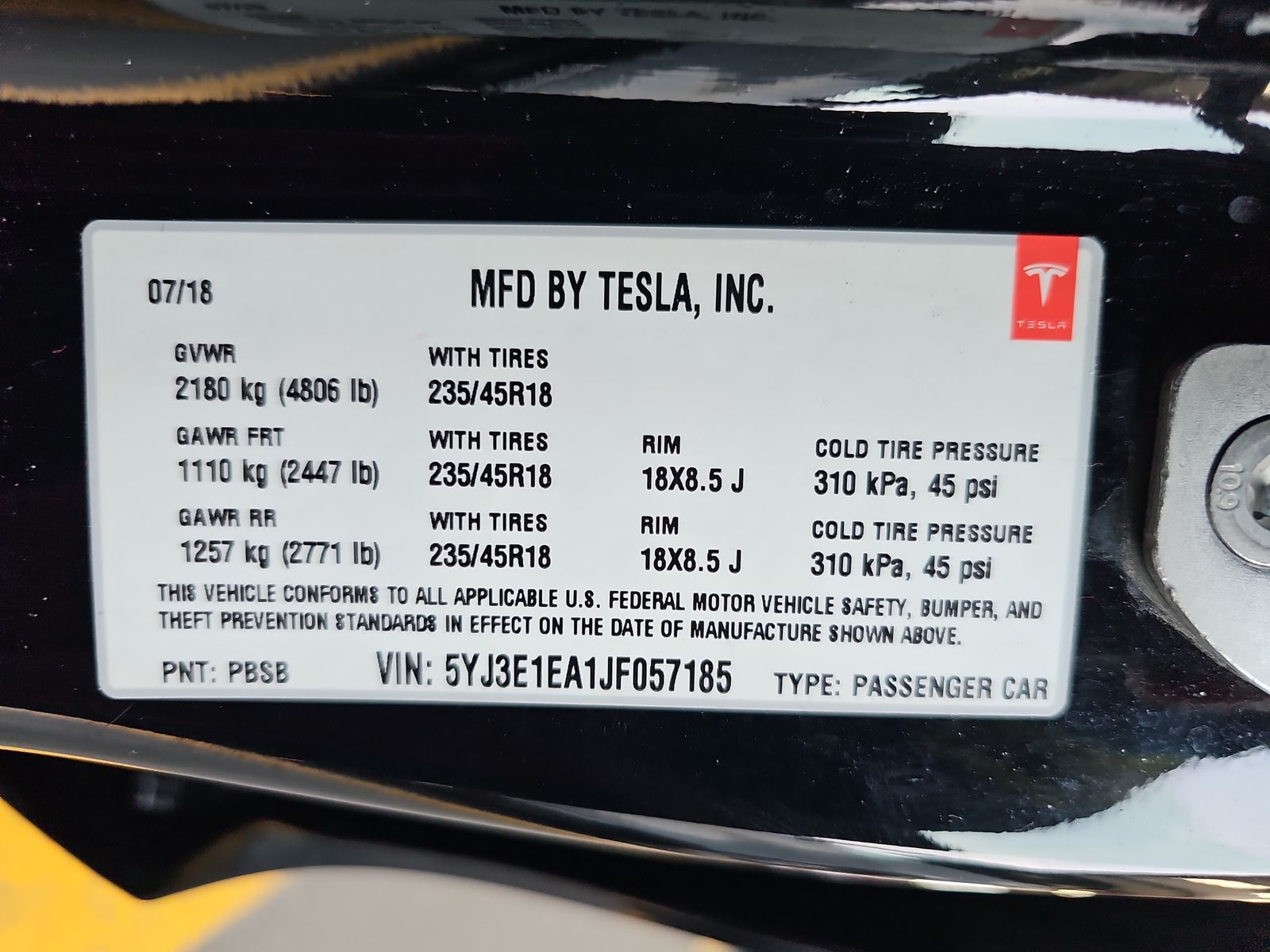 2018 Tesla Model 3 Long Range RWD