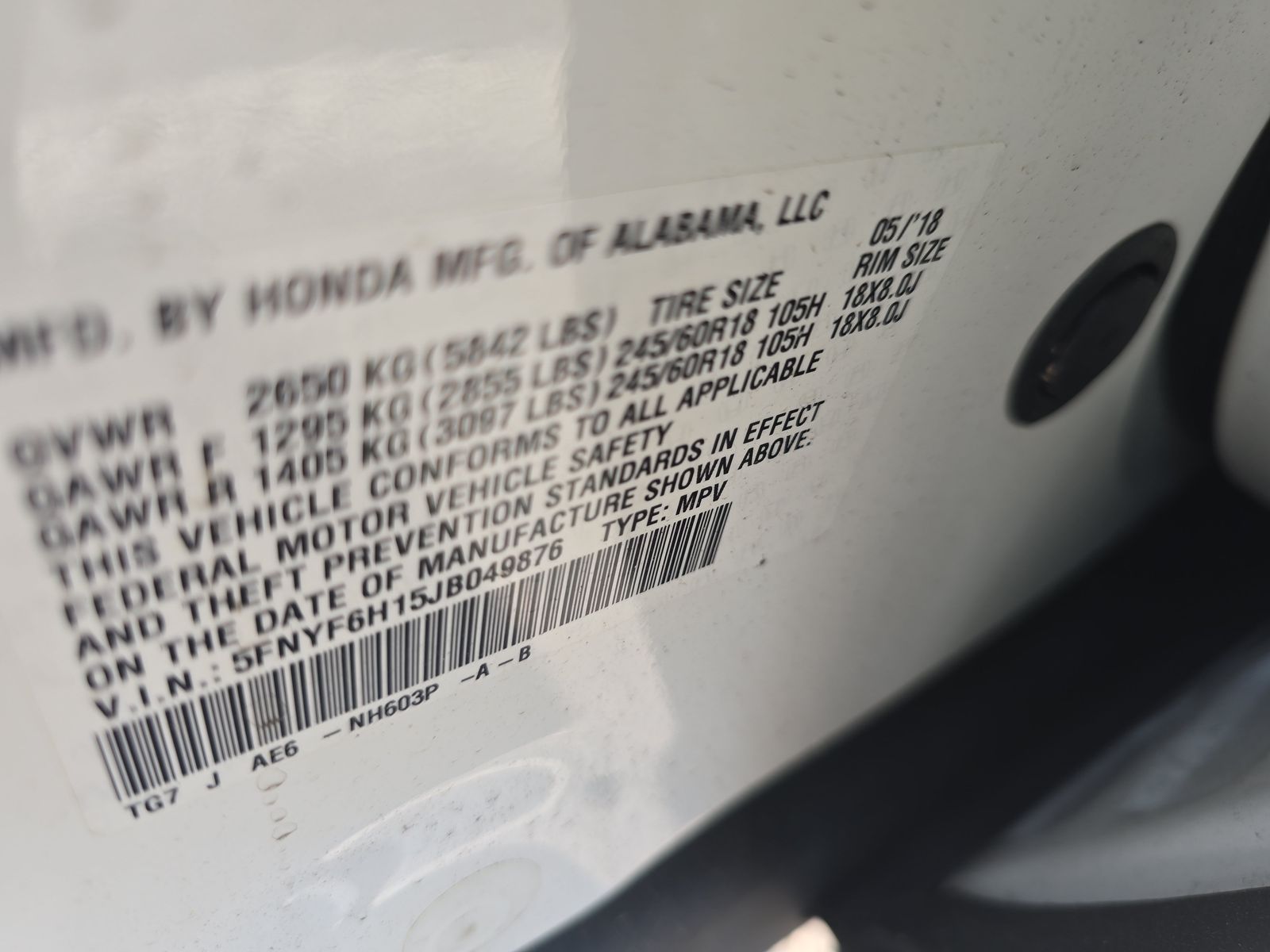 2018 Honda Pilot LX AWD