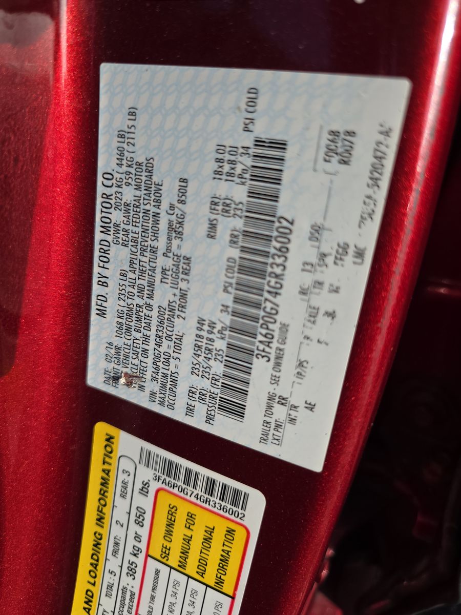 2016 Ford Fusion S FWD