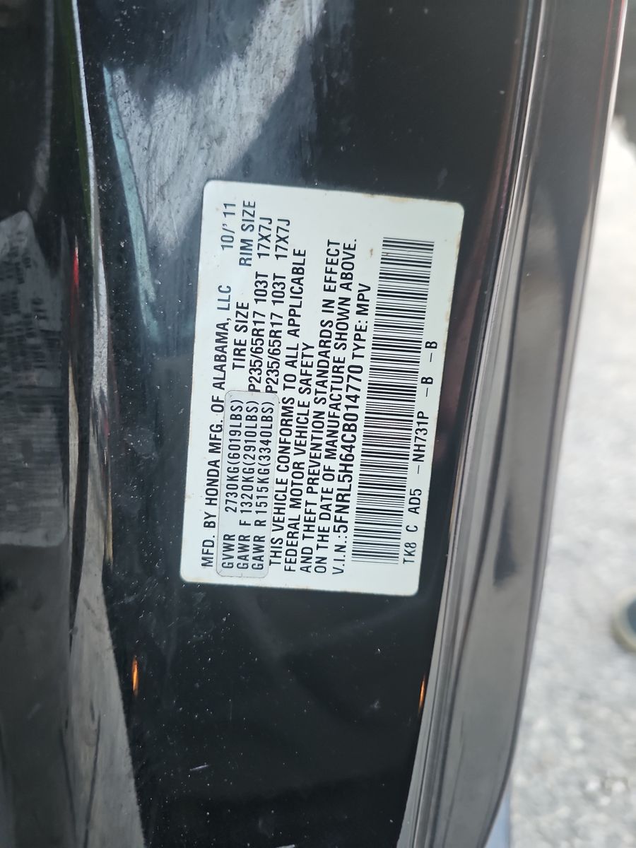 2012 Honda Odyssey EX-L FWD