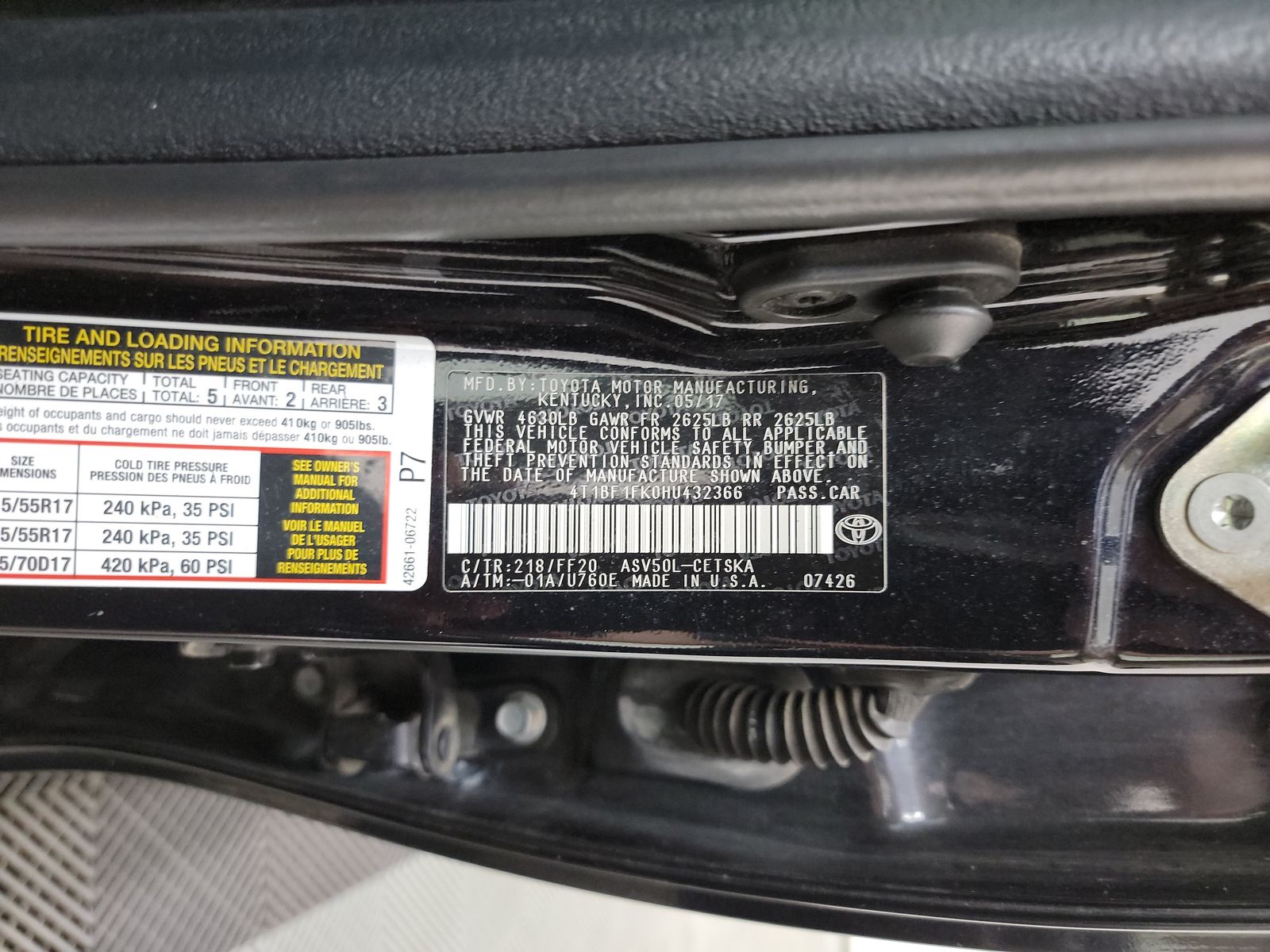 2017 Toyota Camry SE FWD