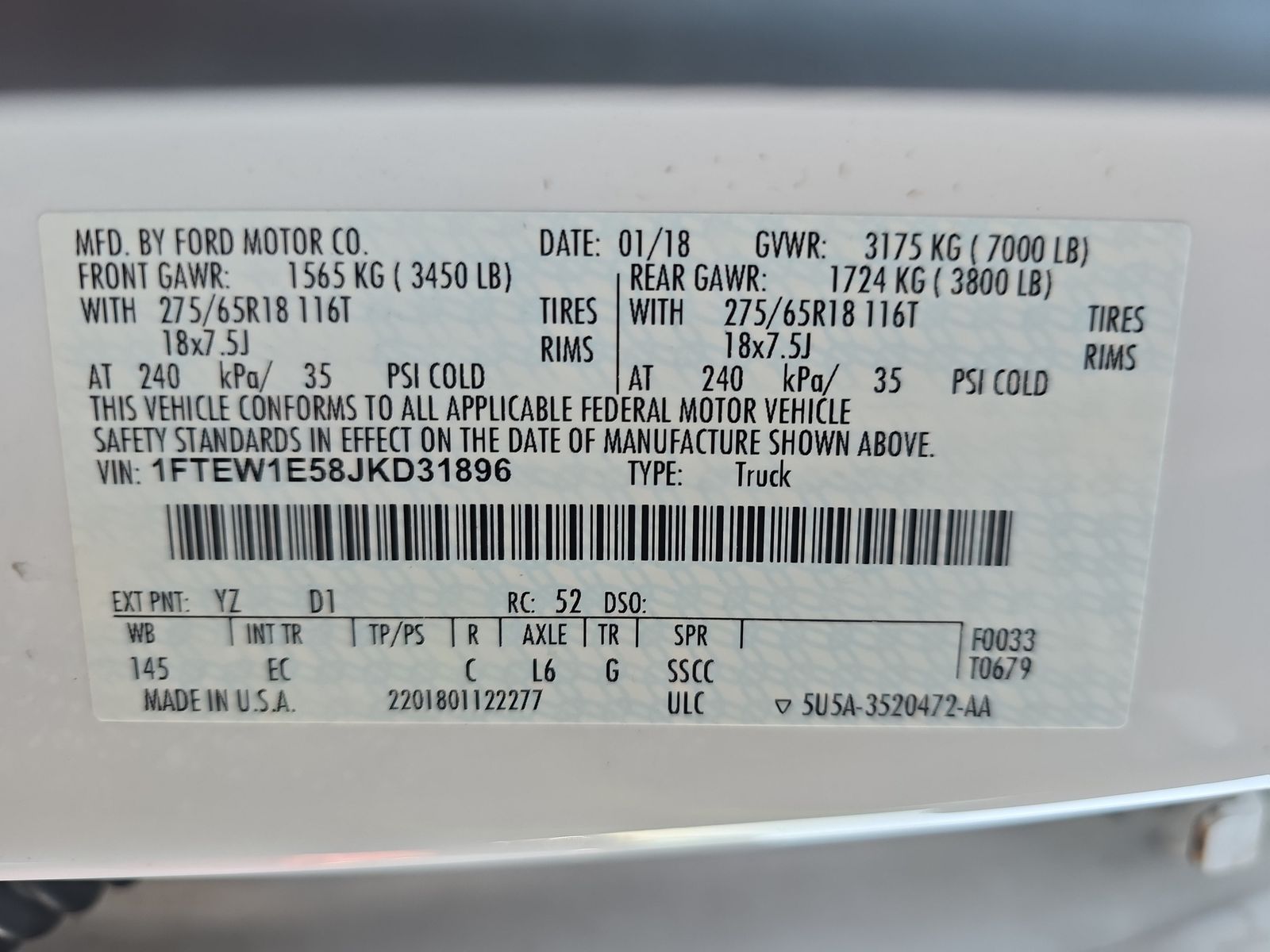 2018 Ford F-150 Lariat AWD