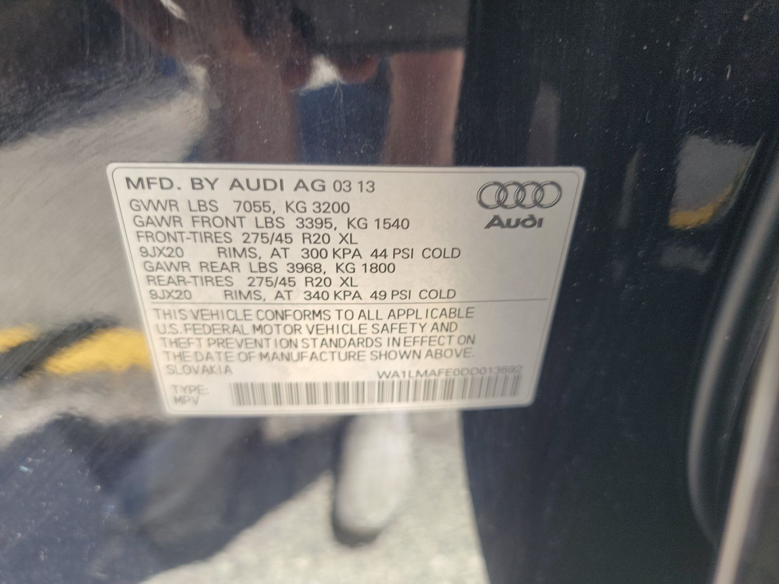 2013 Audi Q7 TDI Premium Plus AWD