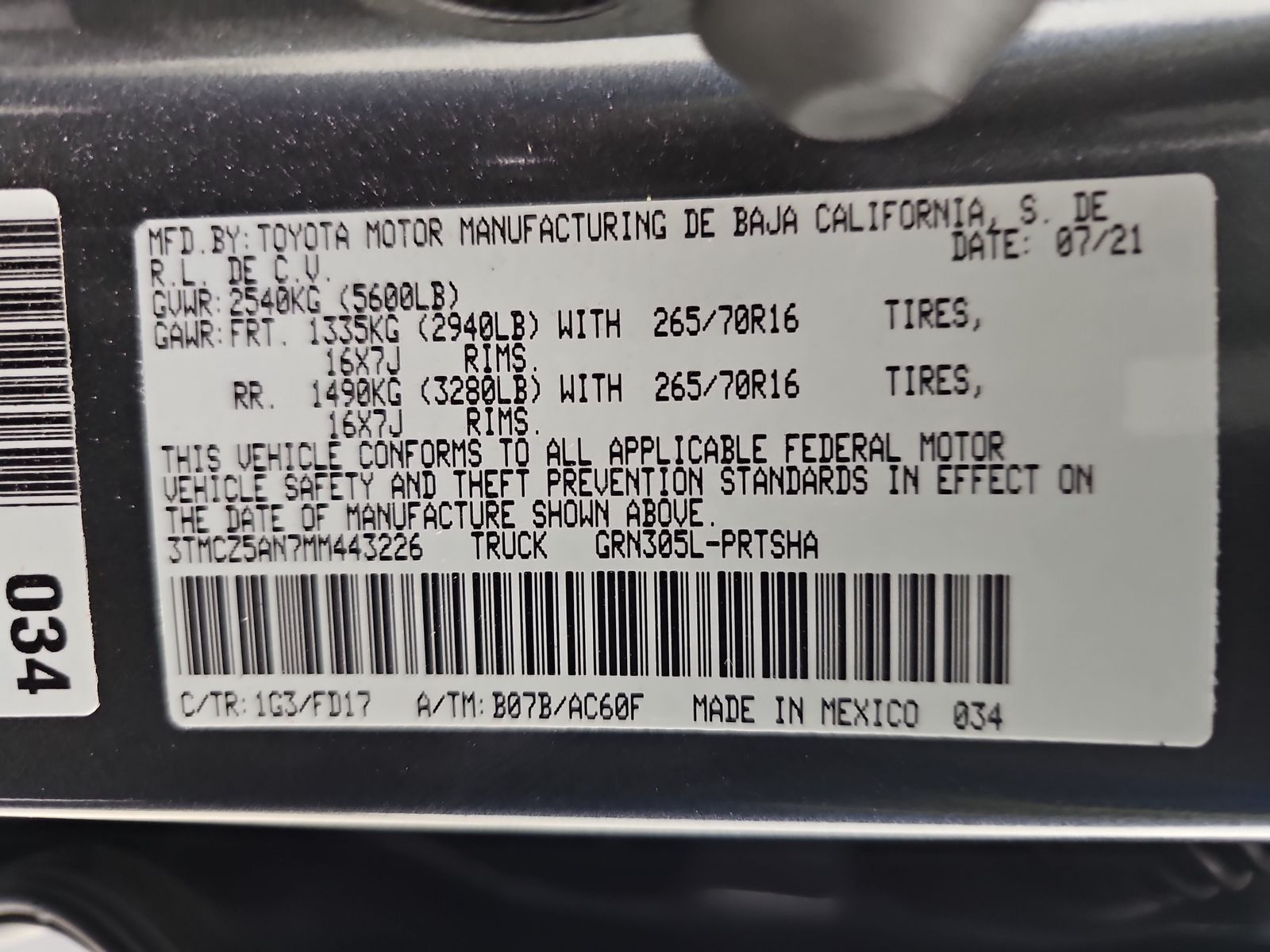 2021 Toyota Tacoma TRD Off-Road AWD