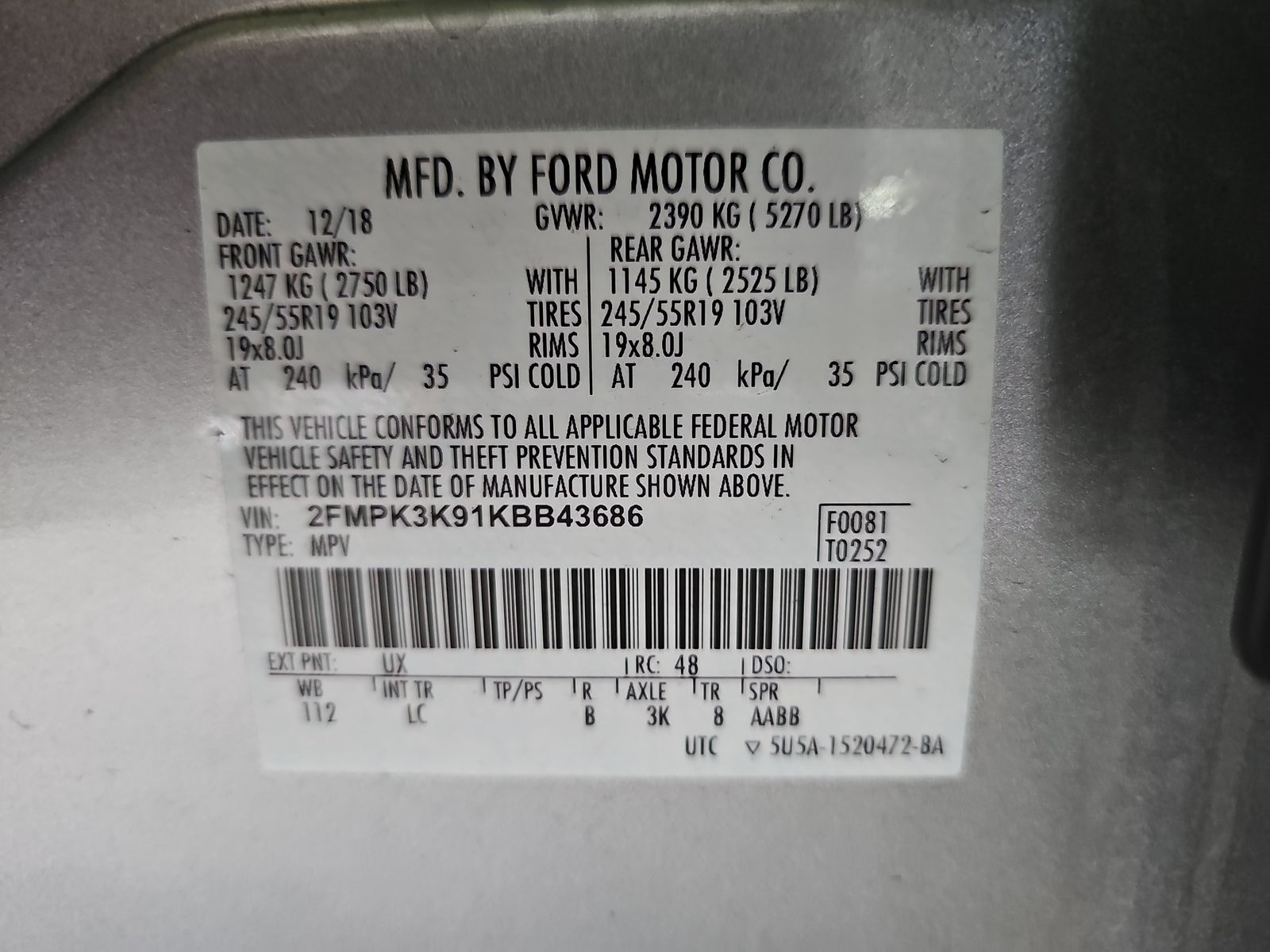 2019 Ford Edge Titanium FWD
