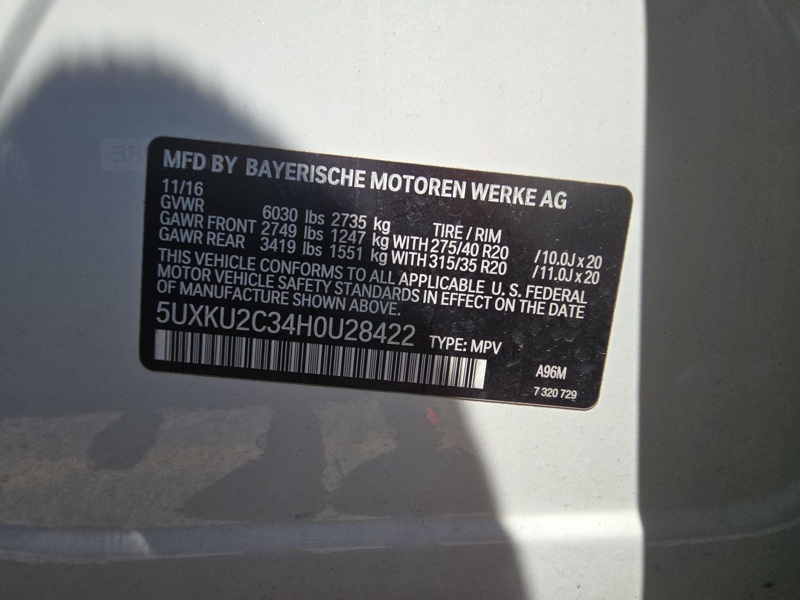 2017 BMW X6 xDrive35i AWD