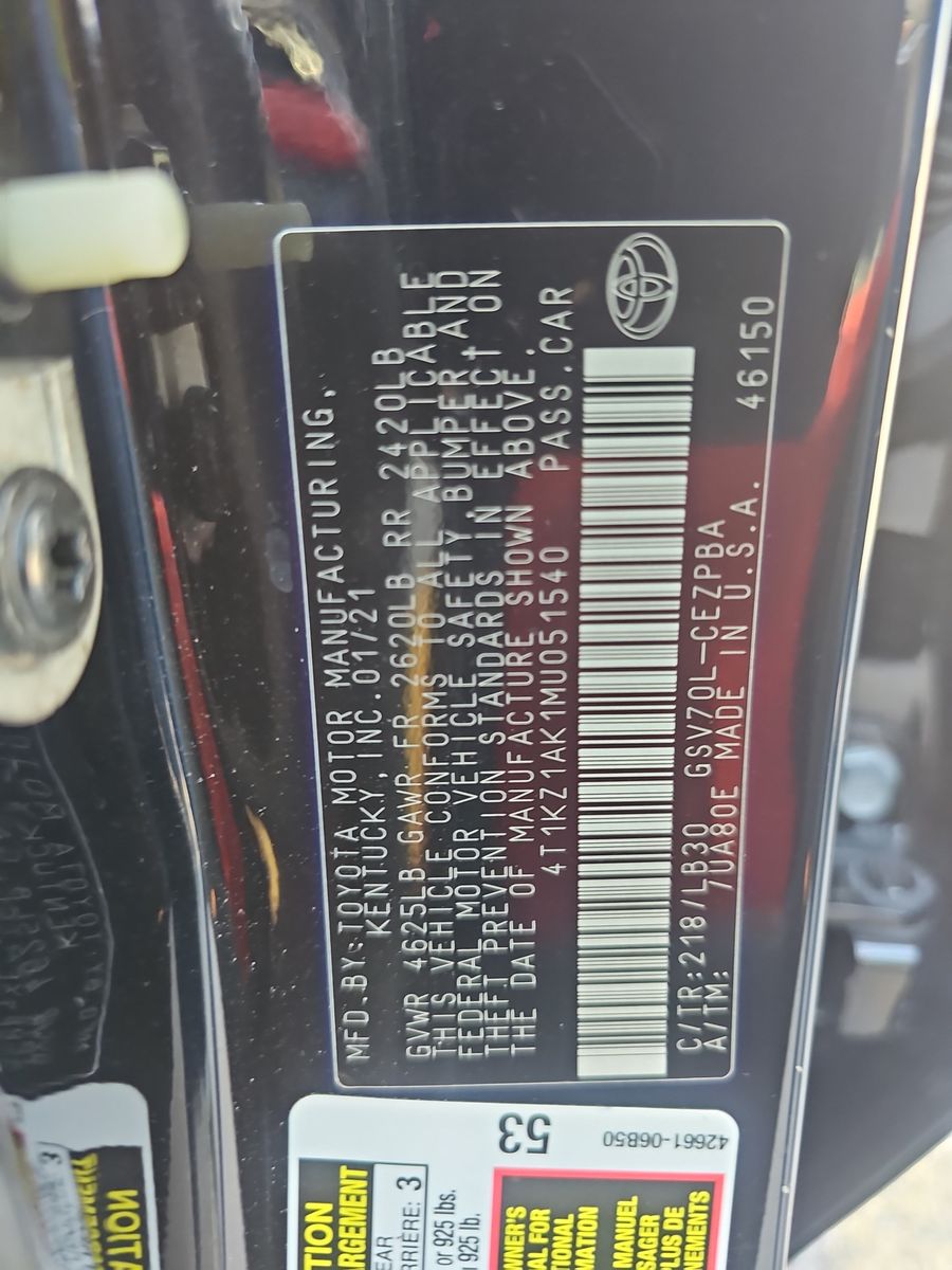 2021 Toyota Camry XSE FWD