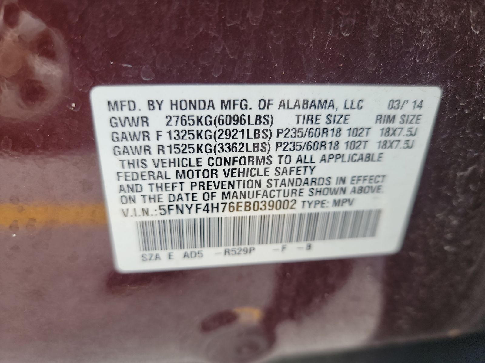 2014 Honda Pilot EX-L AWD