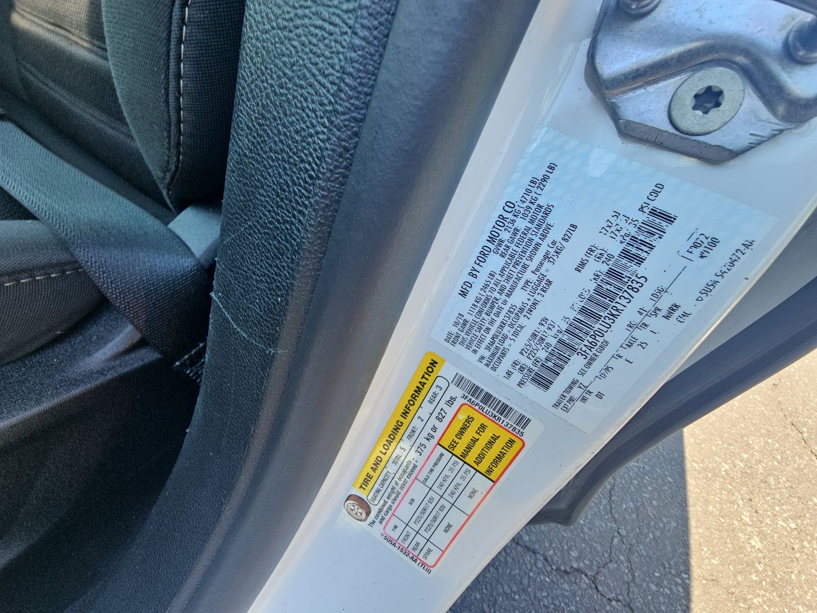 2019 Ford Fusion Hybrid SE FWD