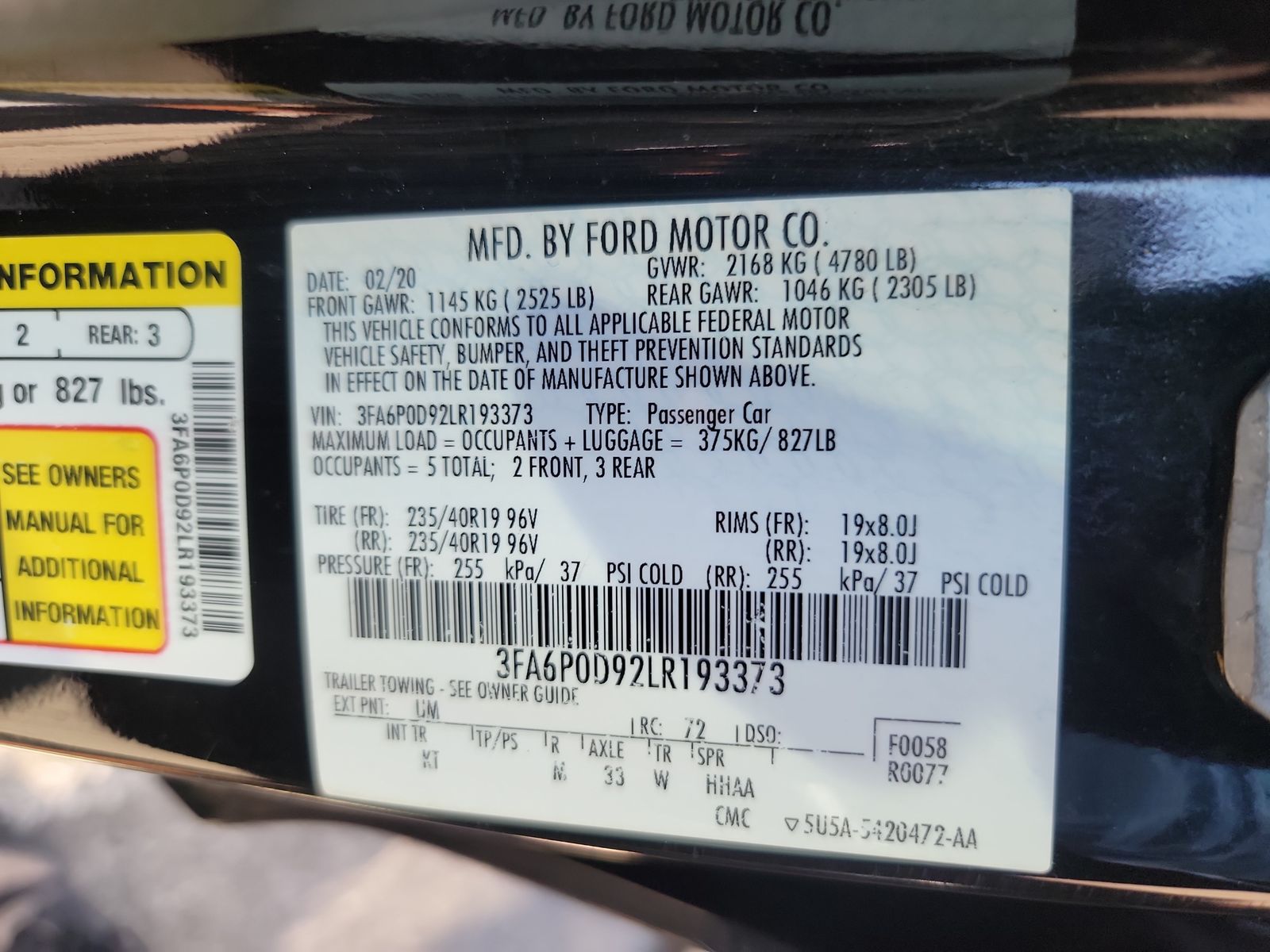 2020 Ford Fusion Titanium AWD