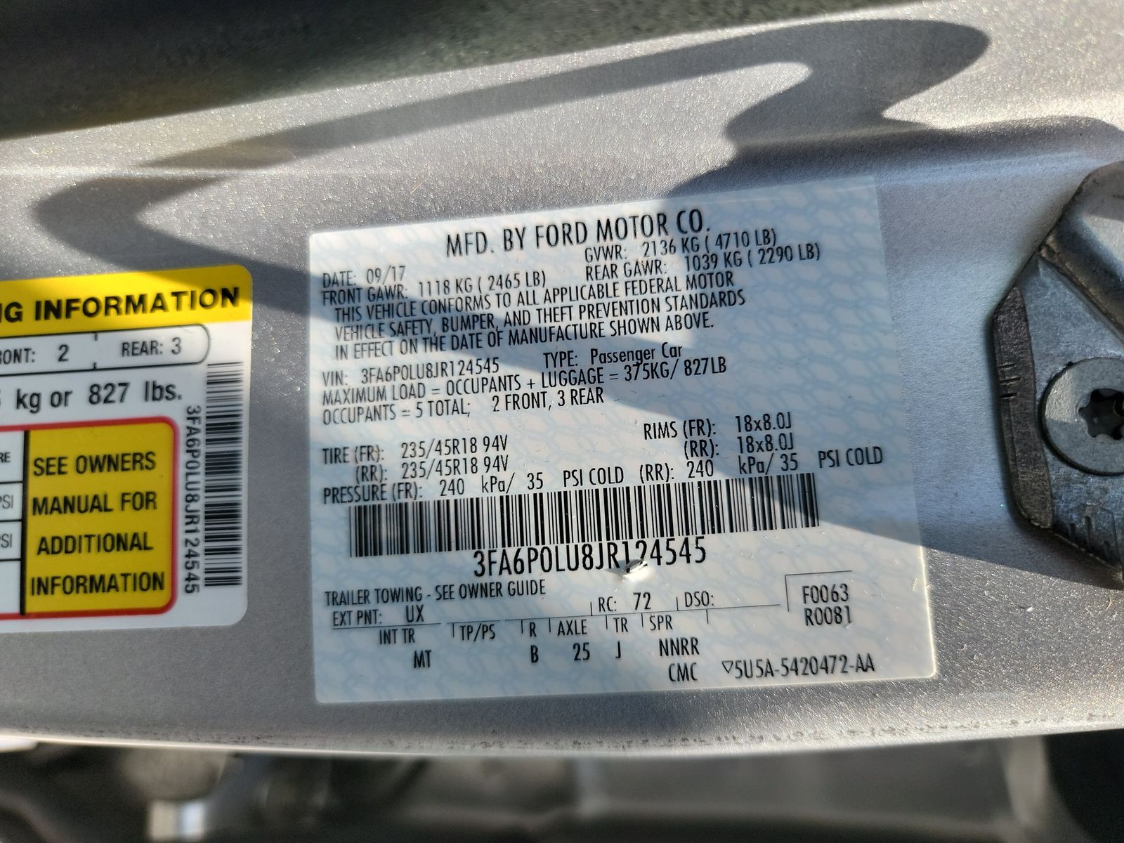 2018 Ford Fusion Hybrid SE FWD