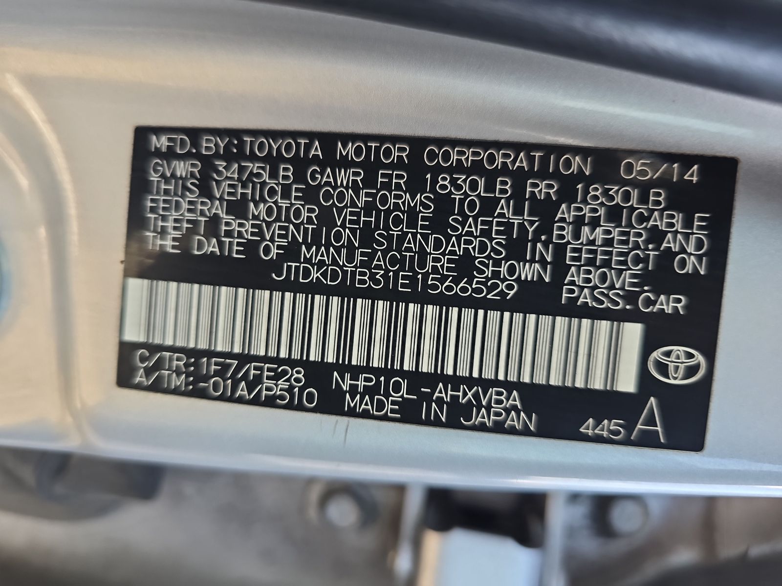 2014 Toyota Prius c One FWD