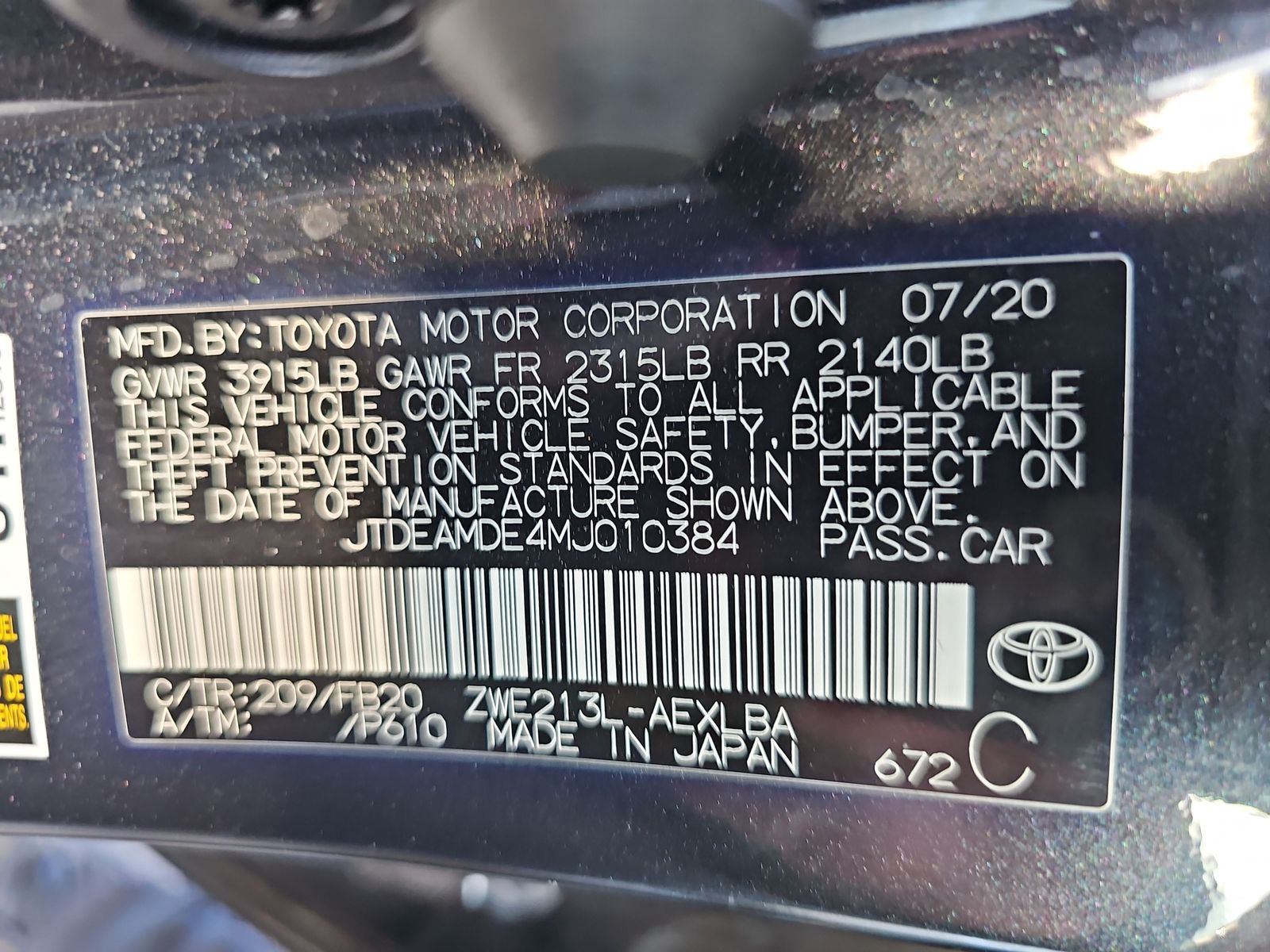 2021 Toyota Corolla Hybrid LE FWD