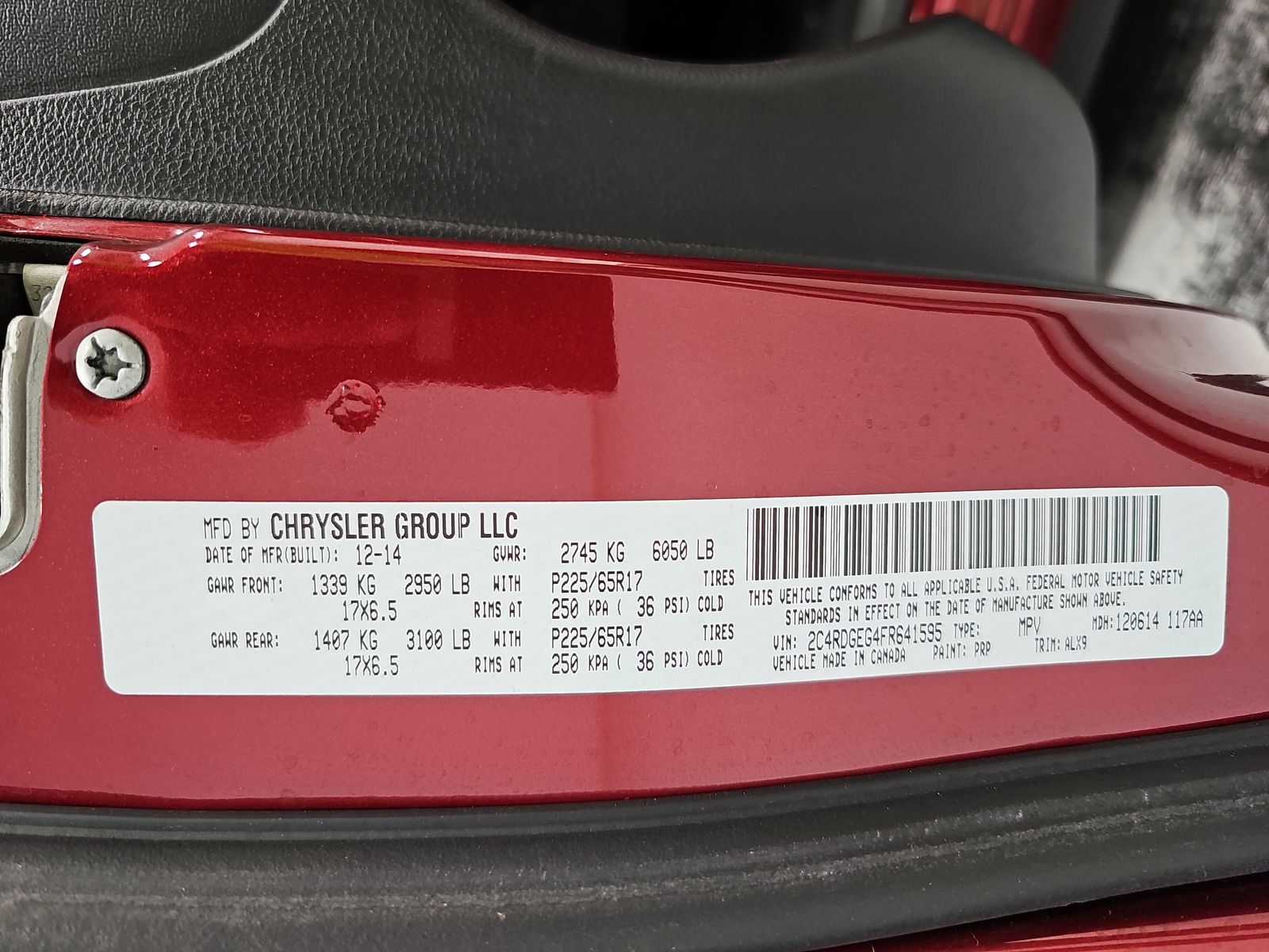 2015 Dodge Grand Caravan R/T FWD