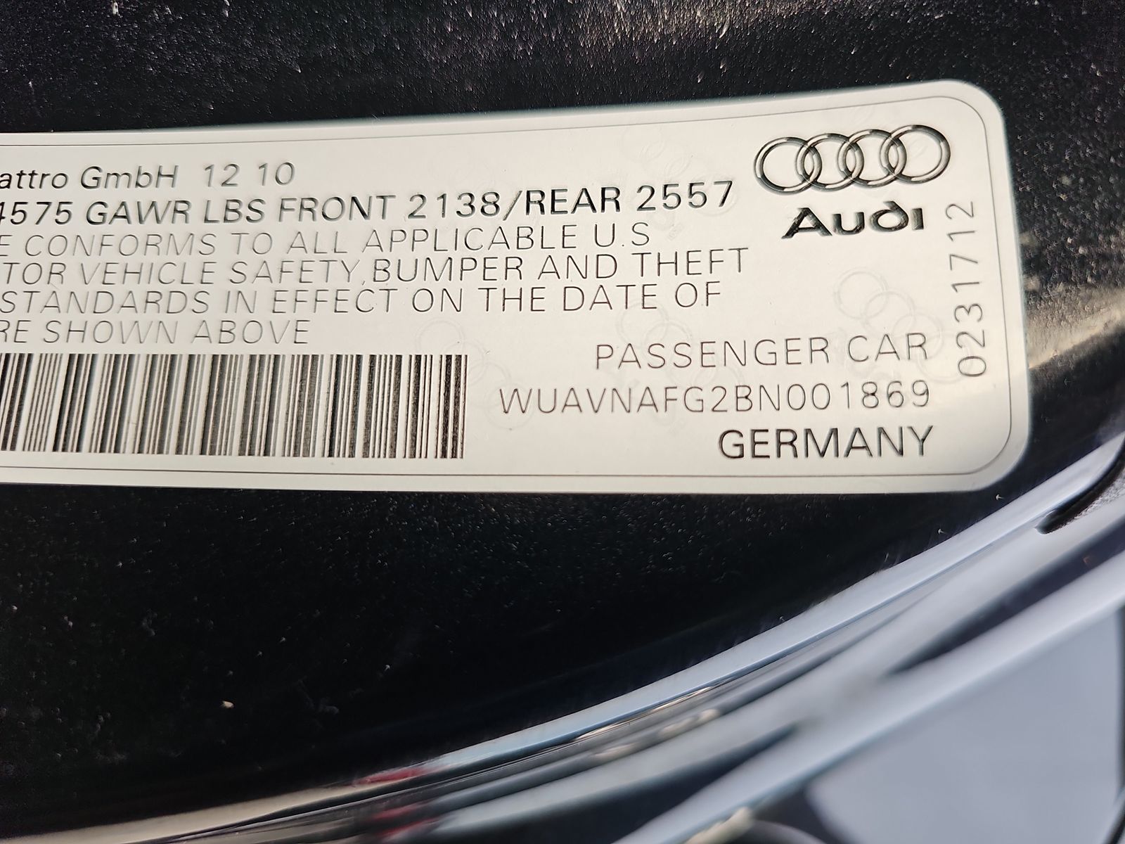 2011 Audi R8 V10 AWD