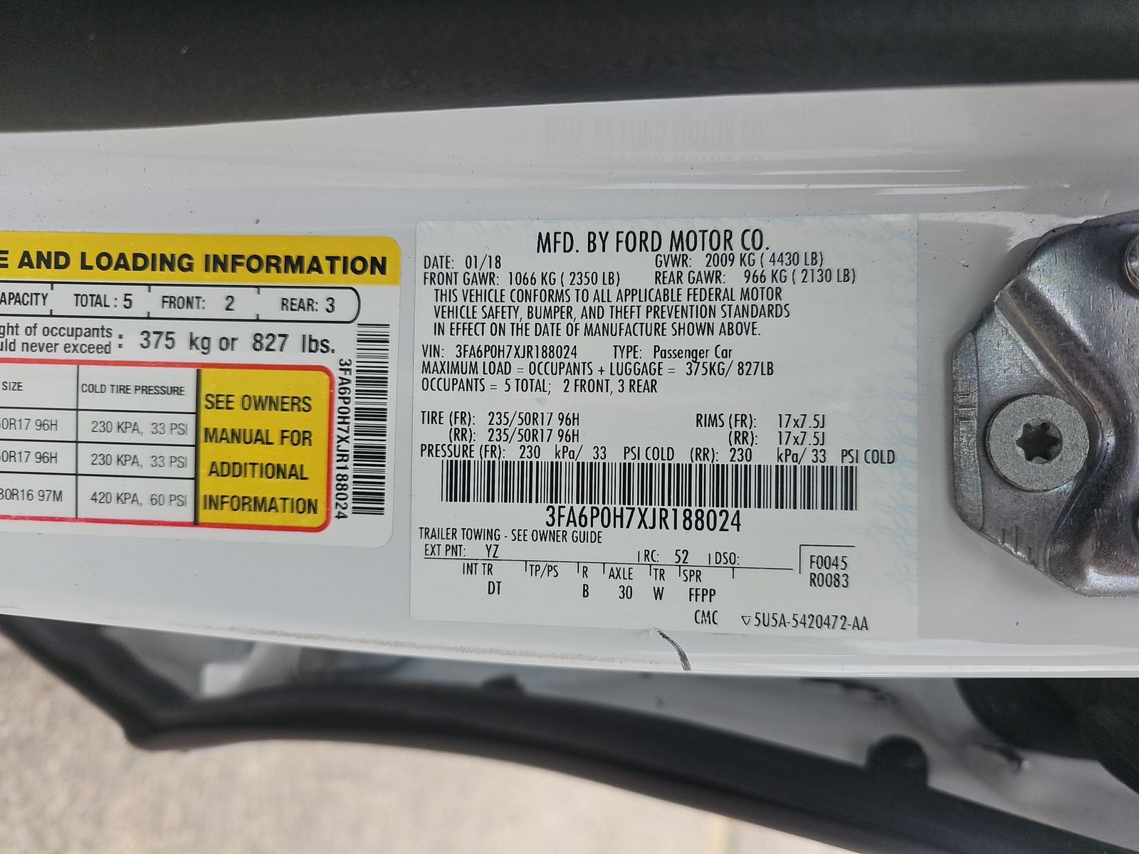2018 Ford Fusion SE FWD