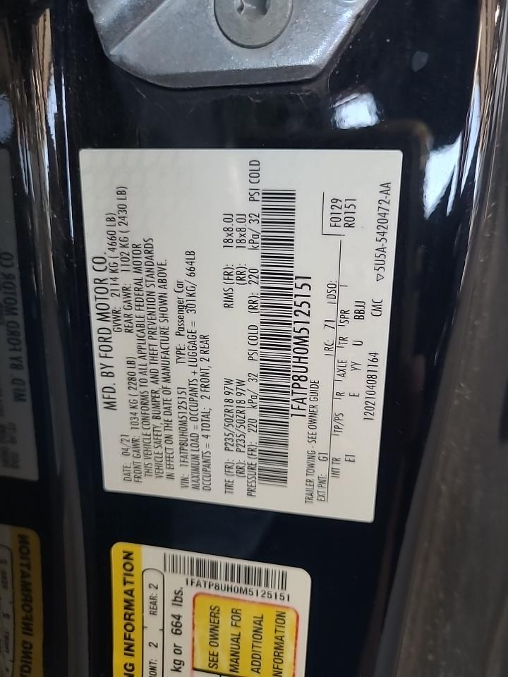 2021 Ford Mustang EcoBoost Premium FWD