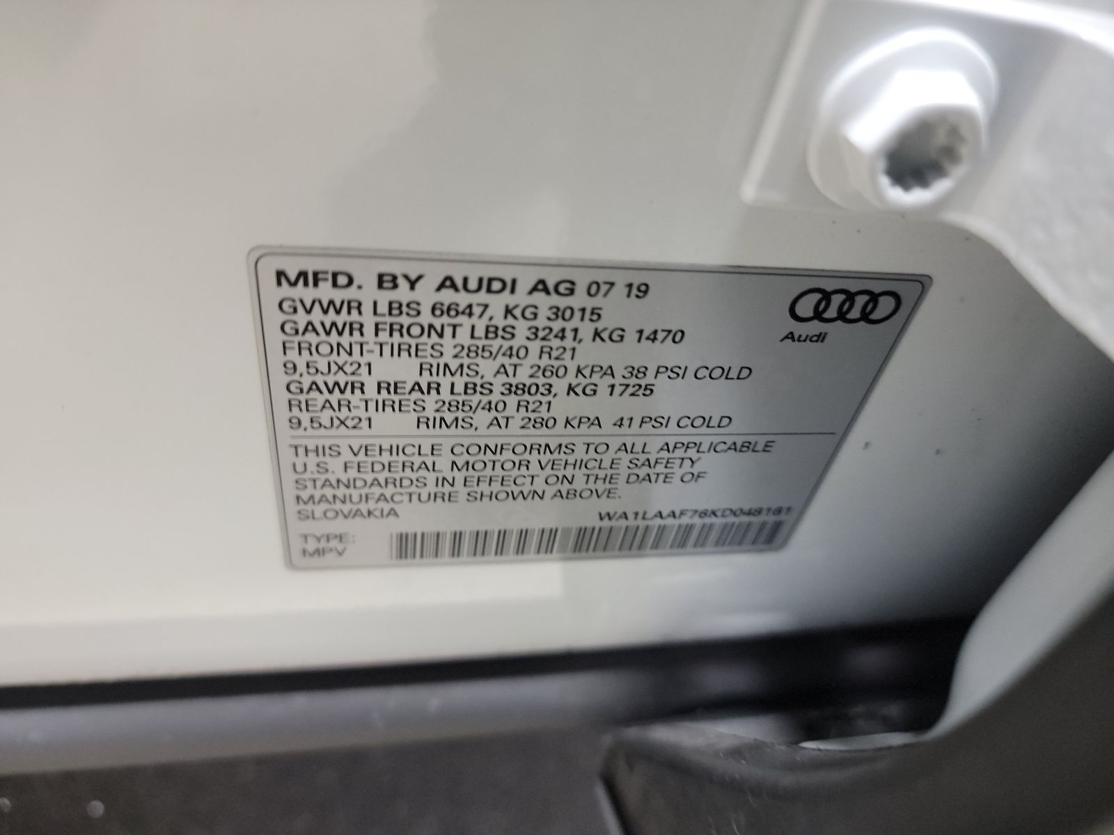 2019 Audi Q7 3.0T SE Premium Plus AWD