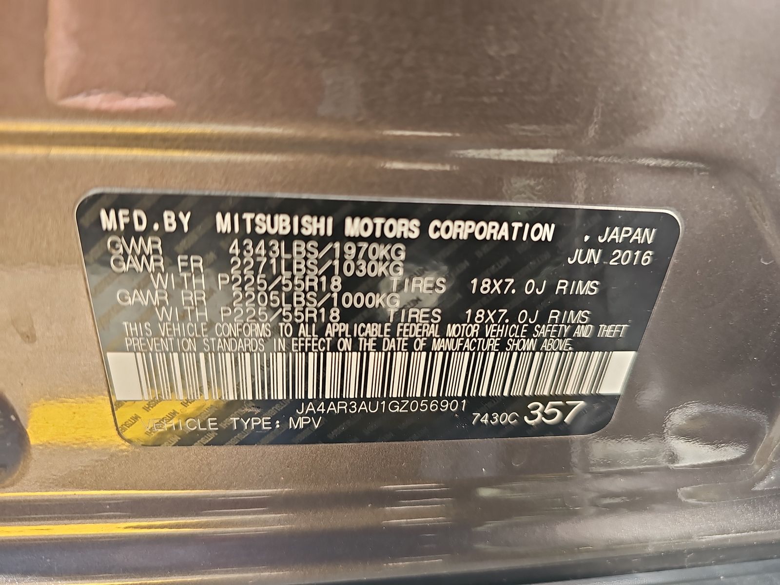 2016 Mitsubishi Outlander Sport ES AWD