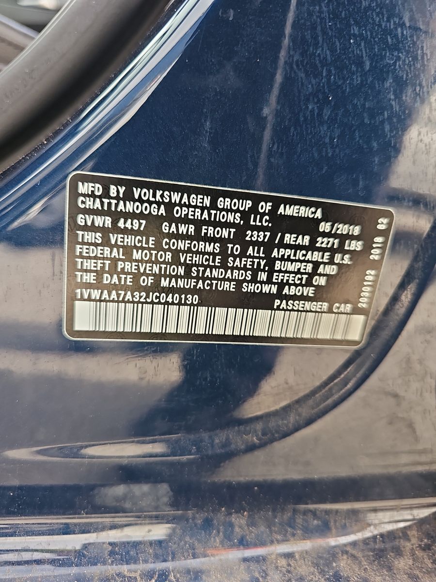 2018 Volkswagen Passat 2.0T R-Line FWD