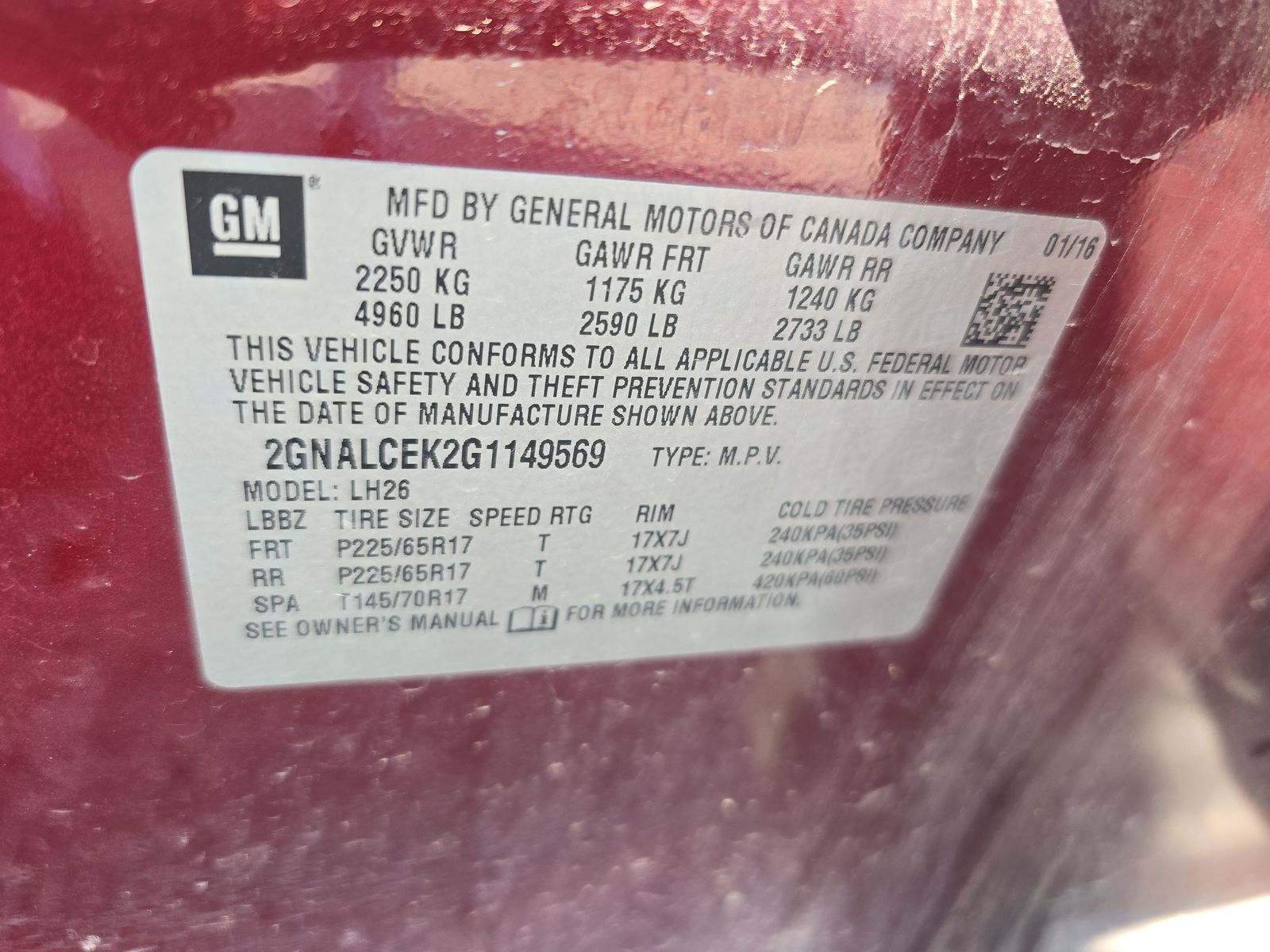 2016 Chevrolet Equinox LT FWD