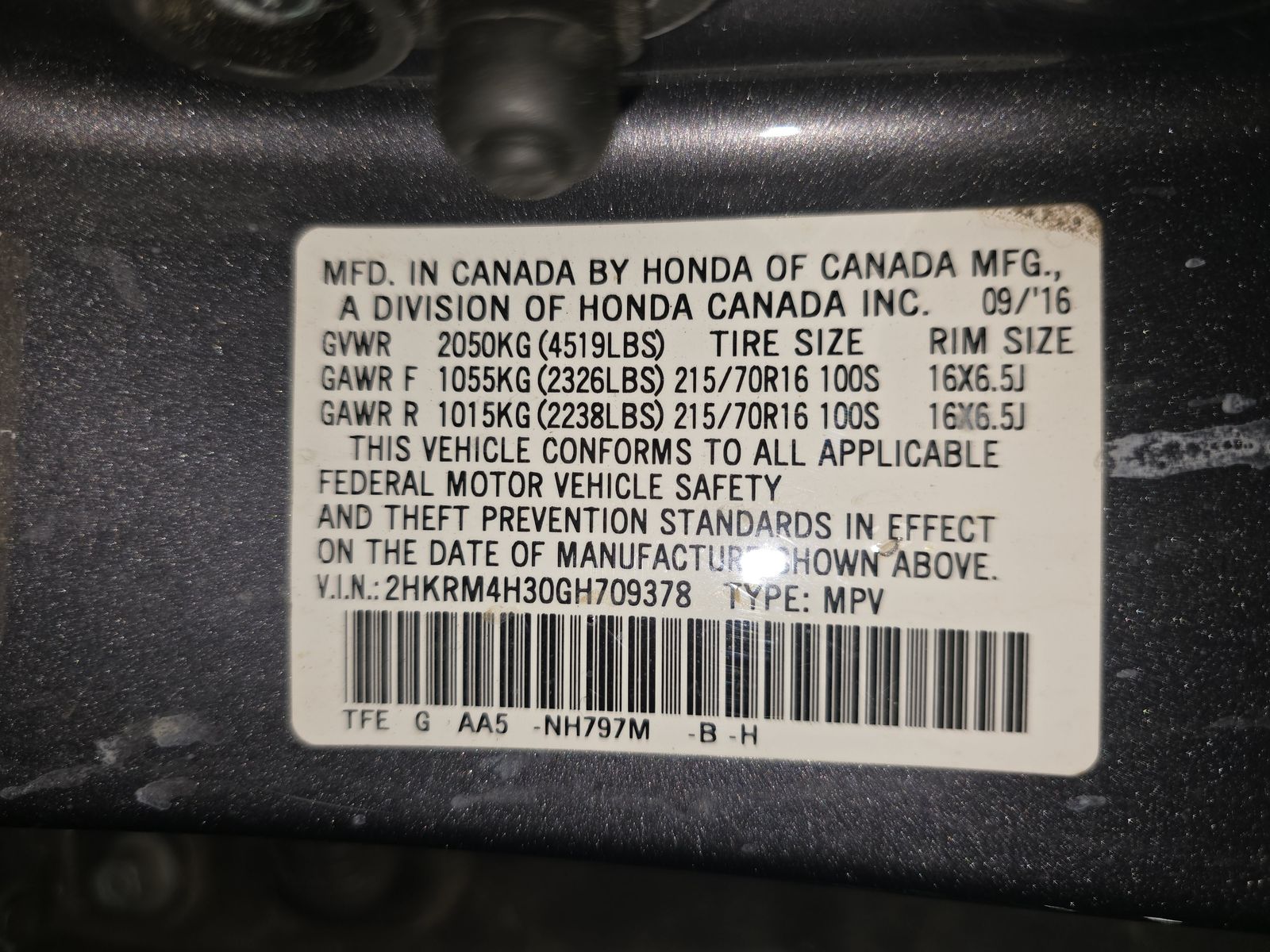 2016 Honda CR-V LX AWD