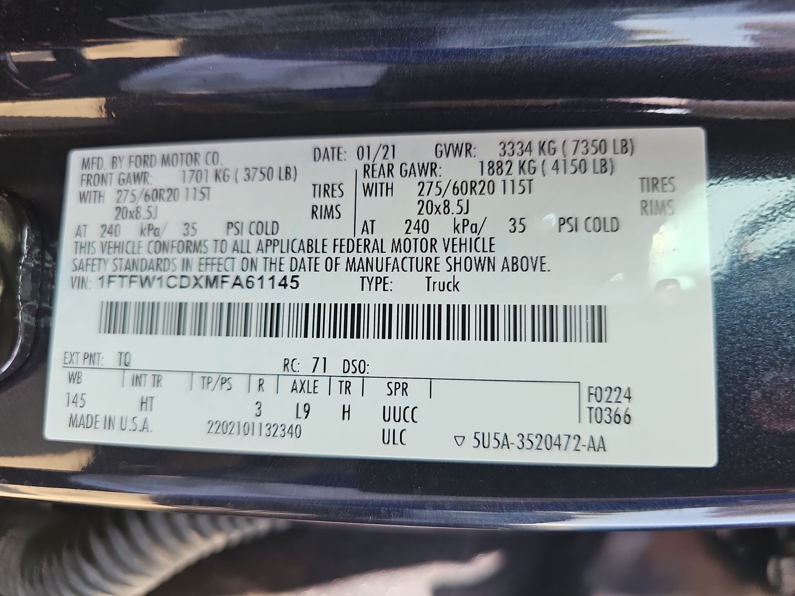 2021 Ford F-150 Hybrid Lariat FWD