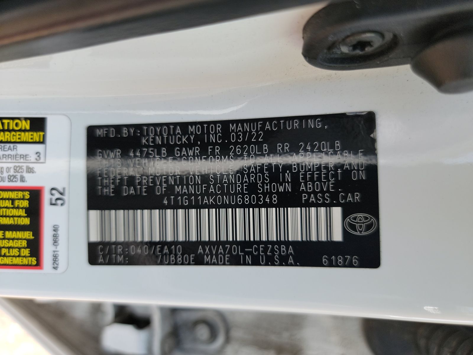 2022 Toyota Camry SE FWD