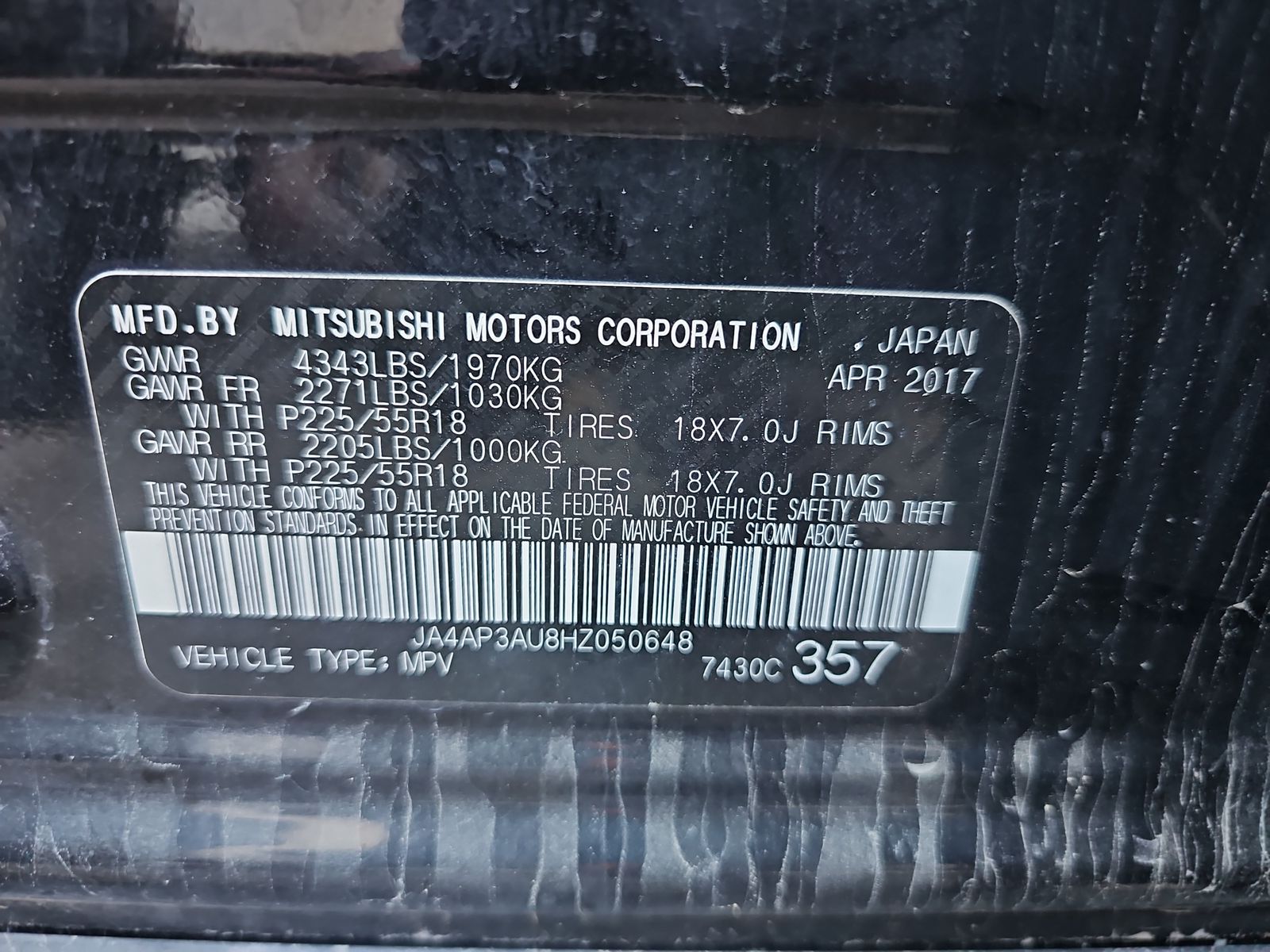 2017 Mitsubishi Outlander Sport ES FWD