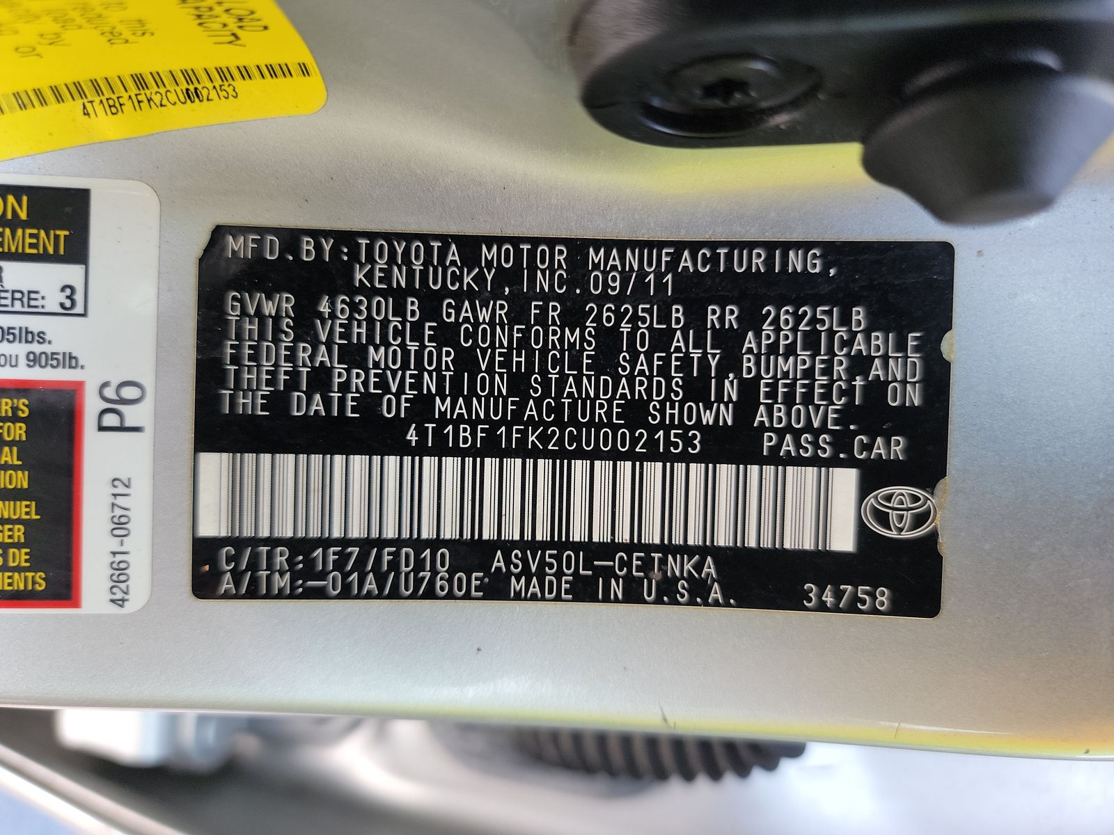 2012 Toyota Camry LE FWD