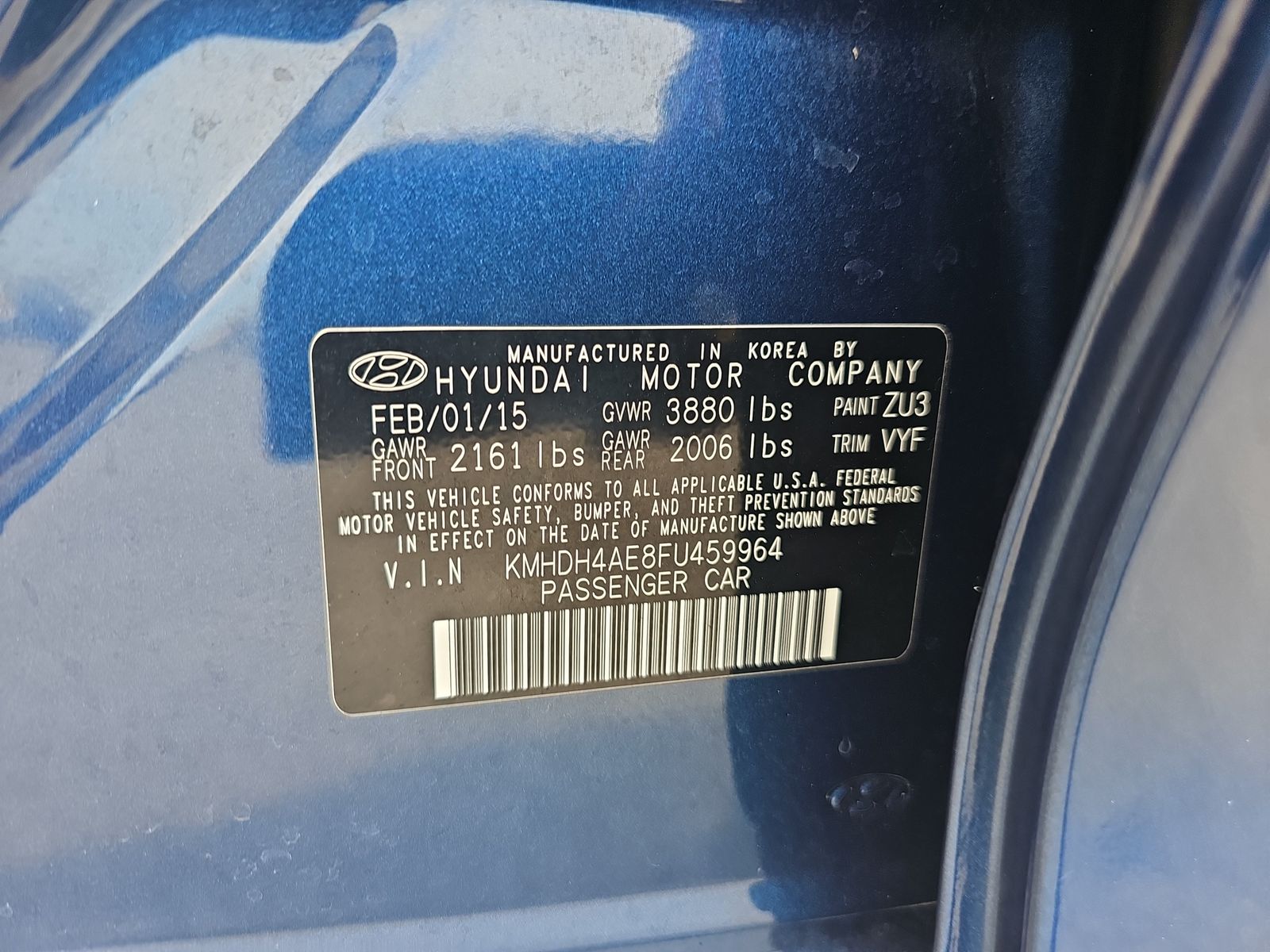 2015 Hyundai Elantra SE FWD