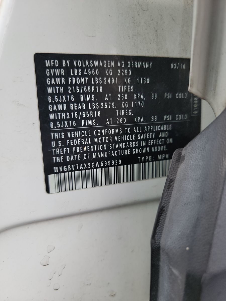 2016 Volkswagen Tiguan 2.0T S AWD