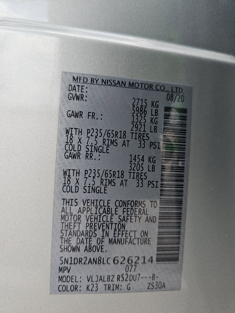 2020 Nissan Pathfinder S FWD