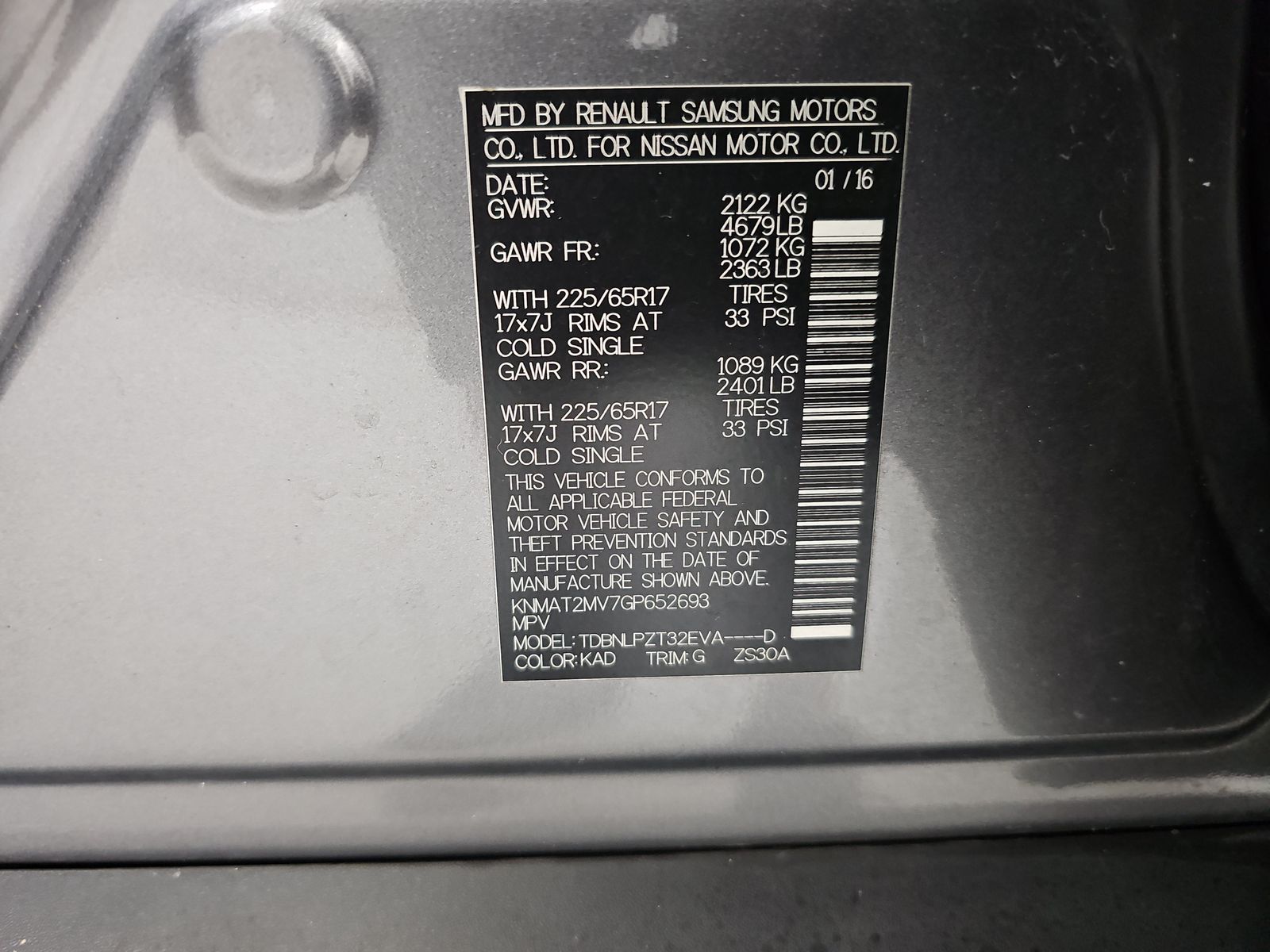 2016 Nissan Rogue S AWD