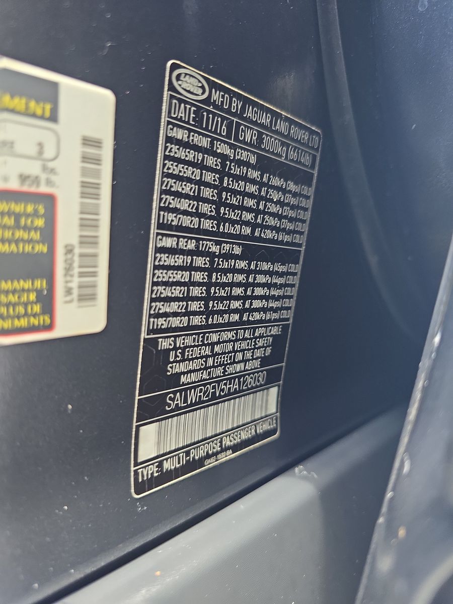 2017 Land Rover Range Rover Sport HSE AWD