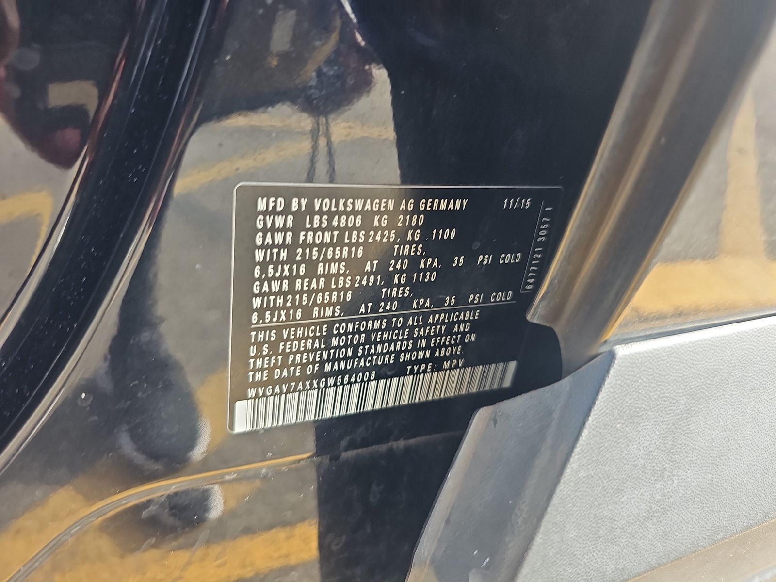 2016 Volkswagen Tiguan 2.0T S FWD