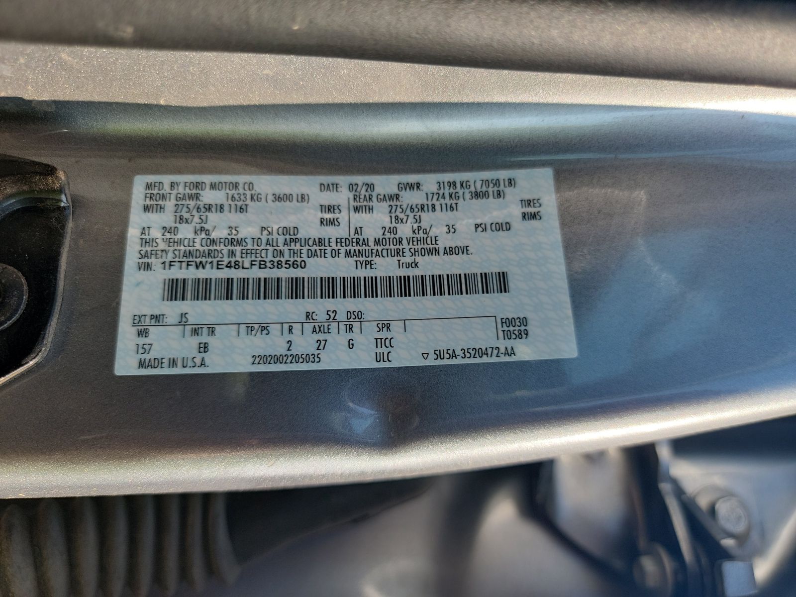 2020 Ford F-150 Lariat AWD