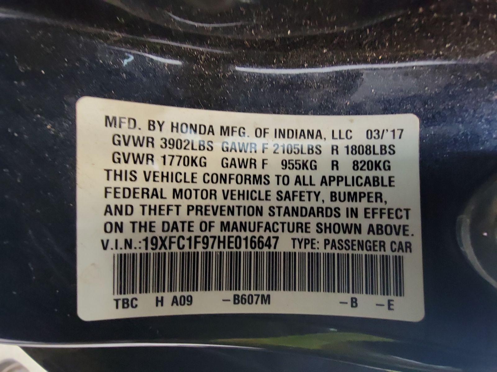 2017 Honda Civic Touring FWD