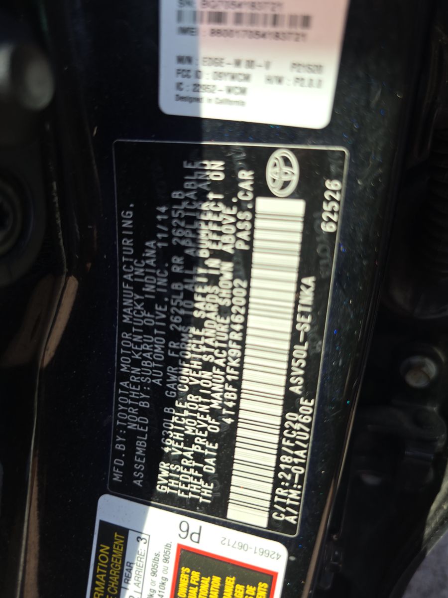 2015 Toyota Camry LE FWD