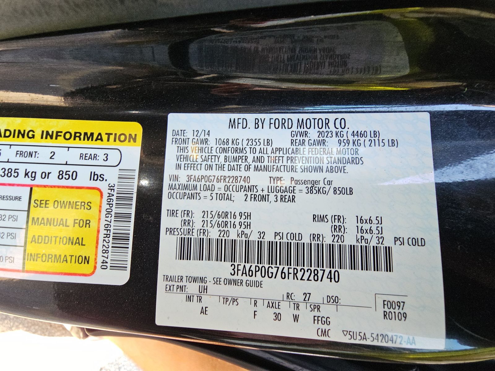 2015 Ford Fusion S FWD